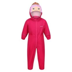 Regatta Charco Combinaison De Randonnée à Capuche Pour Enfant - Rose 8 Regatta Charco Combinaison De Randonnée à Capuche Pour Enfant - Rose -Vêtements De Sport Extérieur charco combinaison de randonnee a capuche pour enfant rose 2