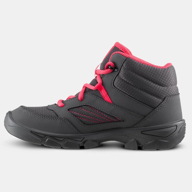 Quechua Chaussures De Randonnée Enfant Avec Lacets MH100 MID Grise Foncée Du 35 AU 38 4 Quechua Chaussures De Randonnée Enfant Avec Lacets MH100 MID Grise Foncée Du 35 AU 38 – Image 2