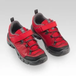 Quechua Chaussures De Randonnée Enfant Avec Scratch MH120 LOW Rouges 28 AU 34 -Vêtements De Sport Extérieur chaussures de randonnee enfant avec scratch mh120 low rouges 28 au 34 3