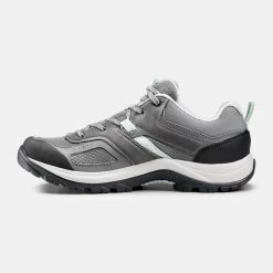 Quechua Chaussures De Randonnée Montagne - MH100 Gris/vert- Femme -Vêtements De Sport Extérieur chaussures de randonnee montagne mh100 grisvert femme 2