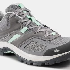 Quechua Chaussures De Randonnée Montagne - MH100 Gris/vert- Femme -Vêtements De Sport Extérieur chaussures de randonnee montagne mh100 grisvert femme 4
