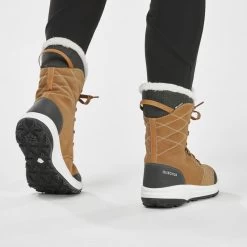 Quechua Chaussures En Cuir Chaudes Et Imperméables De Randonnée - SH500 U-WARM - Femme -Vêtements De Sport Extérieur chaussures en cuir chaudes et impermeables de randonnee sh500 u warm femme 4