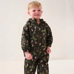 Regatta Combinaison De Pluie Enfant (Kaki Foncé) -Vêtements De Sport Extérieur combinaison de pluie enfant kaki fonce 3