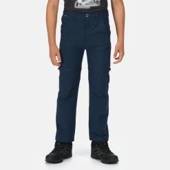 Regatta Highton Zip-Off Pantalon De Randonnée Pour Enfant - Marine Moyen -Vêtements De Sport Extérieur highton zip off pantalon de randonnee pour enfant marine moyen 4