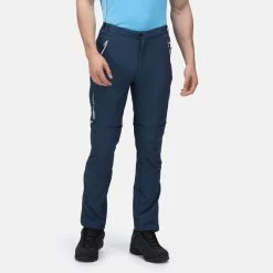 Regatta Mountain Zip-Off Pantalon De Randonnée Pour Homme - Marine Moyen -Vêtements De Sport Extérieur mountain zip off pantalon de randonnee pour homme marine moyen 4