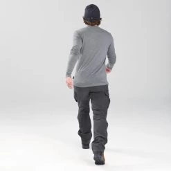 Pantalon Cargo De Trek Voyage - TRAVEL 100 Warm Gris Homme 9 Pantalon Cargo De Trek Voyage - TRAVEL 100 Warm Gris Homme -Vêtements De Sport Extérieur pantalon cargo de trek voyage travel 100 warm gris homme 2
