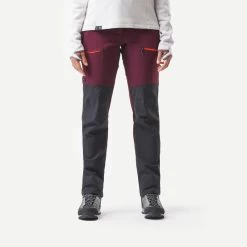 Pantalon Déperlant De Trek Montagne - MT900 Bordeaux - Femme -Vêtements De Sport Extérieur pantalon deperlant de trek montagne mt900 bordeaux femme 3