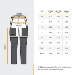 Pantalon Modulable 2 En 1 De Trek Montagne - MT500 Noir - Femme -Vêtements De Sport Extérieur pantalon modulable 2 en 1 de trek montagne mt500 noir femme 2
