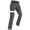 Pantalon Modulable De Trek Voyage - TRAVEL 500 Gris Femme -Vêtements De Sport Extérieur pantalon modulable de trek voyage travel 500 gris femme