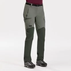 Pantalon Résistant De Trek Montagne - MT500 Kaki - Femme V2 -Vêtements De Sport Extérieur pantalon resistant de trek montagne mt500 kaki femme v2 1