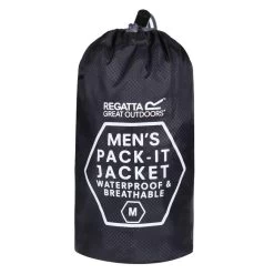 Regatta Printed Pack-It Homme Randonnée Veste Imperméable - Noir -Vêtements De Sport Extérieur printed pack it homme randonnee veste impermeable noir 2