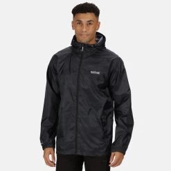 Regatta Printed Pack-It Homme Randonnée Veste Imperméable - Noir -Vêtements De Sport Extérieur printed pack it homme randonnee veste impermeable noir 4