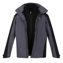 Regatta Telmar IV 3-In-1 Homme Randonnée Veste - Gris Foncé -Vêtements De Sport Extérieur telmar iv 3 in 1 homme randonnee veste gris fonce 3