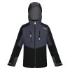 Regatta Veste Imperméable HIGHTON Enfant (Noir / Gris Sombre) -Vêtements De Sport Extérieur veste impermeable highton enfant noir gris sombre
