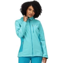 Regatta Veste Imperméable HIGHTON STRETCH Femme (Turquoise Vif / Bleu Turquoise) -Vêtements De Sport Extérieur veste impermeable highton stretch femme turquoise vif bleu turquoise 2