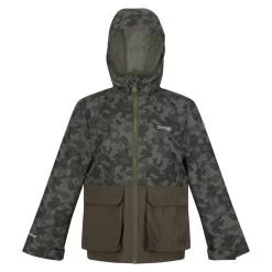 Regatta Veste Imperméable HYWELL Enfant (Vert Kaki Sombre)