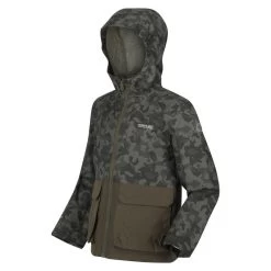 Regatta Veste Imperméable HYWELL Enfant (Vert Kaki Sombre) -Vêtements De Sport Extérieur veste impermeable hywell enfant vert kaki sombre 3