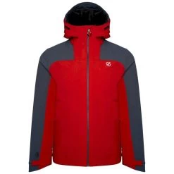 Dare 2b Veste Imperméable THE JENSON BUTTON EDIT DILUENT Homme (Rouge Vif / Gris Bleu)