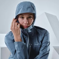 Quechua Veste Imperméable Ultra Légère De Randonnée Rapide - FH500 Rain - Femme Bleu -Vêtements De Sport Extérieur veste impermeable ultra legere de randonnee rapide fh500 rain femme bleu 2