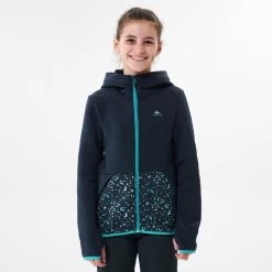 Quechua VESTE POLAIRE DE RANDONNEE - MH500 BLEU - ENFANT 7-15 ANS -Vêtements De Sport Extérieur veste polaire de randonnee mh500 bleu enfant 7 15 ans 1