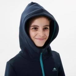 Quechua VESTE POLAIRE DE RANDONNEE - MH500 BLEU - ENFANT 7-15 ANS -Vêtements De Sport Extérieur veste polaire de randonnee mh500 bleu enfant 7 15 ans 4