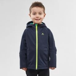 Quechua Veste Softshell De Randonnée - MH550 Bleu Marine - Enfant 2 - 6 Ans -Vêtements De Sport Extérieur veste softshell de randonnee mh550 bleu marine enfant 2 6 ans 1
